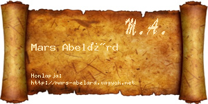 Mars Abelárd névjegykártya